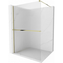 Mexen Kioto+ Walk-In Zuhanyfal    törölközö  tartóval  90 x 200 cm, intim csikos üveg 8 mm,  arany  - 800-090-121-50-0 Walk-In Zuhanyfal Walk-In Zuhanyfal 406594 Mexen