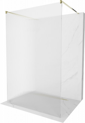 Mexen Kioto Walk-In Zuhanyfal    szabadonálló  100 x 200 cm, intim csikos üveg 8 mm,  arany  - 800-100-002-50-0 Walk-In Zuhanyfal