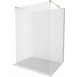Mexen Kioto Walk-In Zuhanyfal    szabadonálló  140 x 200 cm, intim csikos üveg 8 mm,  arany  - 800-140-002-50-0 Walk-In Zuhanyfal Walk-In Zuhanyfal 406594 Mexen