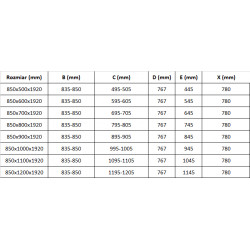 Mexen Pretoria Zuhanykabin nyíló ajtóval   85 x 100 cm,  átlátszó üveg, króm - 852-085-100-01-00 Nyiló ajtós