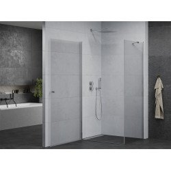 Mexen Pretoria Zuhanykabin nyíló ajtóval   90 x 110 cm,  átlátszó üveg, króm - 852-090-110-01-00 Nyiló ajtós