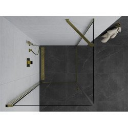 Mexen Pretoria Zuhanykabin nyíló ajtóval   70 x 70 cm,  átlátszó üveg,  arany  - 852-070-070-50-00 Nyiló ajtós