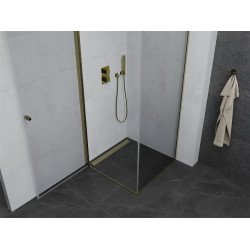 Mexen Pretoria Zuhanykabin nyíló ajtóval   70 x 70 cm,  átlátszó üveg,  arany  - 852-070-070-50-00 Nyiló ajtós