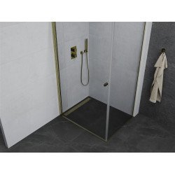 Mexen Pretoria Zuhanykabin nyíló ajtóval   80 x 90 cm,  átlátszó üveg,  arany  - 852-080-090-50-00 Nyiló ajtós