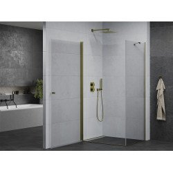 Mexen Pretoria Zuhanykabin nyíló ajtóval   80 x 90 cm,  átlátszó üveg,  arany  - 852-080-090-50-00 Nyiló ajtós
