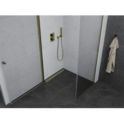 Mexen Pretoria Zuhanykabin nyíló ajtóval   80 x 90 cm,  átlátszó üveg,  arany  - 852-080-090-50-00 Nyiló ajtós