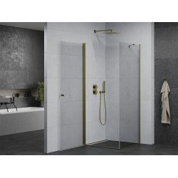 Mexen Pretoria Zuhanykabin nyíló ajtóval   90 x 90 cm,  átlátszó üveg,  arany  - 852-090-090-50-00 Nyiló ajtós
