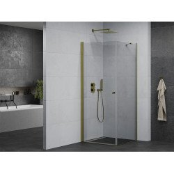 Mexen Pretoria Zuhanykabin nyíló ajtóval   90 x 90 cm,  átlátszó üveg,  arany  - 852-090-090-50-00 Nyiló ajtós Nyiló ajtós 406594 Mexen