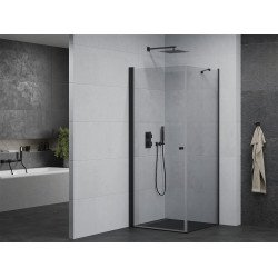 Mexen Pretoria Zuhanykabin nyíló ajtóval   70 x 70 cm,  átlátszó üveg,  fekete - 852-070-070-70-00 Nyiló ajtós Nyiló ajtós 406594 Mexen