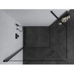Mexen Pretoria Zuhanykabin nyíló ajtóval   70 x 90 cm,  átlátszó üveg,  fekete - 852-070-090-70-00 Nyiló ajtós