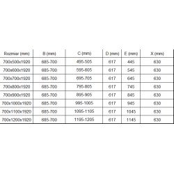 Mexen Pretoria Zuhanykabin nyíló ajtóval   70 x 120 cm,  átlátszó üveg,  fekete - 852-070-120-70-00 Nyiló ajtós