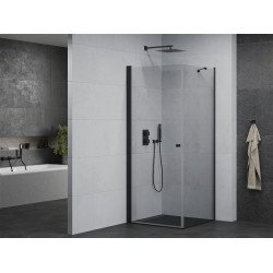 Mexen Pretoria Zuhanykabin nyíló ajtóval   80 x 80 cm,  átlátszó üveg,  fekete - 852-080-080-70-00 Nyiló ajtós Nyiló ajtós 406594 Mexen