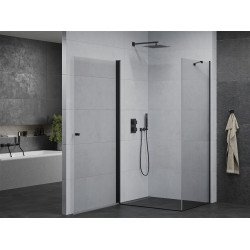 Mexen Pretoria Zuhanykabin nyíló ajtóval   80 x 90 cm,  átlátszó üveg,  fekete - 852-080-090-70-00 Nyiló ajtós