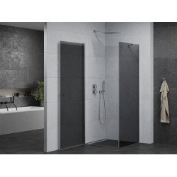 Mexen Pretoria Zuhanykabin nyíló ajtóval   70 x 70 cm, grafit, króm - 852-070-070-01-40 Nyiló ajtós