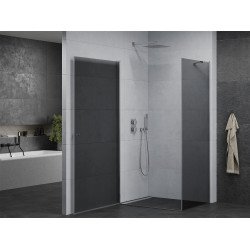 Mexen Pretoria Zuhanykabin nyíló ajtóval   70 x 110 cm, grafit, króm - 852-070-110-01-40 Nyiló ajtós