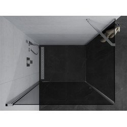 Mexen Pretoria Zuhanykabin nyíló ajtóval   70 x 120 cm, grafit, króm - 852-070-120-01-40 Nyiló ajtós