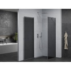 Mexen Pretoria Zuhanykabin nyíló ajtóval   90 x 90 cm, grafit, króm - 852-090-090-01-40 Nyiló ajtós