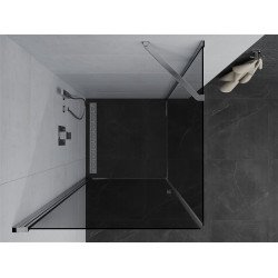 Mexen Pretoria Zuhanykabin nyíló ajtóval   90 x 90 cm, grafit, króm - 852-090-090-01-40 Nyiló ajtós