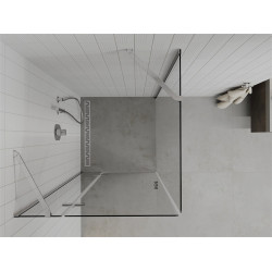 Mexen Roma Zuhanykabin nyíló ajtóval   80 x 80 cm,  átlátszó üveg, króm - 854-080-080-01-00 Nyiló ajtós