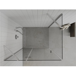 Mexen Roma Zuhanykabin nyíló ajtóval   80 x 90 cm,  átlátszó üveg, króm - 854-080-090-01-00 Nyiló ajtós