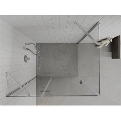 Mexen Roma Zuhanykabin nyíló ajtóval   80 x 110 cm,  átlátszó üveg, króm - 854-080-110-01-00 Nyiló ajtós