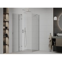 Mexen Roma Zuhanykabin nyíló ajtóval   90 x 90 cm,  átlátszó üveg, króm - 854-090-090-01-00 Nyiló ajtós