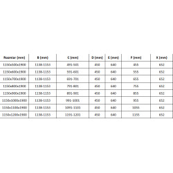 Mexen Roma Zuhanykabin nyíló ajtóval   115 x 110 cm,  átlátszó üveg, króm - 854-115-110-01-00 Nyiló ajtós