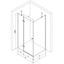 Mexen Roma Zuhanykabin nyíló ajtóval   115 x 110 cm,  átlátszó üveg, króm - 854-115-110-01-00 Nyiló ajtós