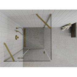 Mexen Roma Zuhanykabin nyíló ajtóval   70 x 70 cm,  átlátszó üveg,  arany  - 854-070-070-50-00 Nyiló ajtós