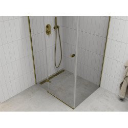 Mexen Roma Zuhanykabin nyíló ajtóval   70 x 80 cm,  átlátszó üveg,  arany  - 854-070-080-50-00 Nyiló ajtós
