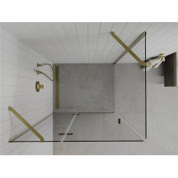 Mexen Roma Zuhanykabin nyíló ajtóval   70 x 80 cm,  átlátszó üveg,  arany  - 854-070-080-50-00 Nyiló ajtós