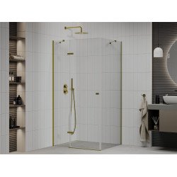 Mexen Roma Zuhanykabin nyíló ajtóval   70 x 100 cm,  átlátszó üveg,  arany  - 854-070-100-50-00 Nyiló ajtós Nyiló ajtós 406594 Mexen
