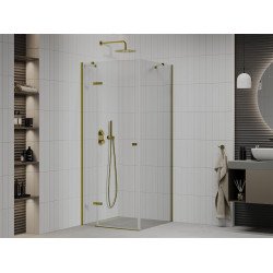 Mexen Roma Zuhanykabin nyíló ajtóval   80 x 80 cm,  átlátszó üveg,  arany  - 854-080-080-50-00 Nyiló ajtós Nyiló ajtós 406594 Mexen