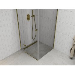 Mexen Roma Zuhanykabin nyíló ajtóval   80 x 80 cm,  átlátszó üveg,  arany  - 854-080-080-50-00 Nyiló ajtós