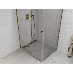 Mexen Roma Zuhanykabin nyíló ajtóval   80 x 90 cm,  átlátszó üveg,  arany  - 854-080-090-50-00 Nyiló ajtós