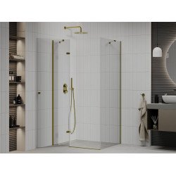 Mexen Roma Zuhanykabin nyíló ajtóval   80 x 90 cm,  átlátszó üveg,  arany  - 854-080-090-50-00 Nyiló ajtós
