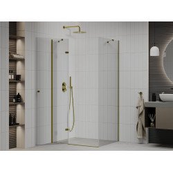 Mexen Roma Zuhanykabin nyíló ajtóval   120 x 70 cm,  átlátszó üveg,  arany  - 854-120-070-50-00 Nyiló ajtós