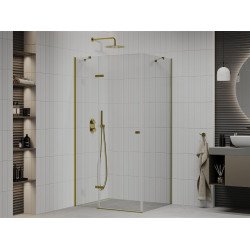 Mexen Roma Zuhanykabin nyíló ajtóval   120 x 70 cm,  átlátszó üveg,  arany  - 854-120-070-50-00 Nyiló ajtós