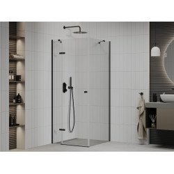 Mexen Roma Zuhanykabin nyíló ajtóval   70 x 70 cm,  átlátszó üveg,  fekete - 854-070-070-70-00 Nyiló ajtós Nyiló ajtós 406594 Mexen
