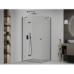 Mexen Roma Zuhanykabin nyíló ajtóval   70 x 100 cm,  átlátszó üveg,  fekete - 854-070-100-70-00 Nyiló ajtós Nyiló ajtós 406594 Mexen