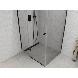 Mexen Roma Zuhanykabin nyíló ajtóval   70 x 110 cm,  átlátszó üveg,  fekete - 854-070-110-70-00 Nyiló ajtós