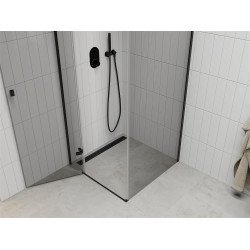 Mexen Roma Zuhanykabin nyíló ajtóval   80 x 80 cm,  átlátszó üveg,  fekete - 854-080-080-70-00 Nyiló ajtós