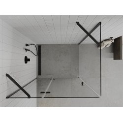 Mexen Roma Zuhanykabin nyíló ajtóval   80 x 90 cm,  átlátszó üveg,  fekete - 854-080-090-70-00 Nyiló ajtós