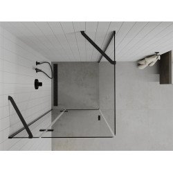 Mexen Roma Zuhanykabin nyíló ajtóval   90 x 90 cm,  átlátszó üveg,  fekete - 854-090-090-70-00 Nyiló ajtós