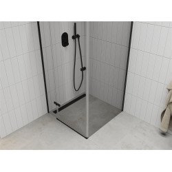 Mexen Roma Zuhanykabin nyíló ajtóval   90 x 90 cm,  átlátszó üveg,  fekete - 854-090-090-70-00 Nyiló ajtós