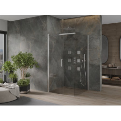 Mexen Omega Zuhanykabin Toló ajtóval    100 x 100 cm,  átlátszó üveg, króm - 825-100-100-01-0 Toló ajtós