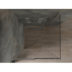 Mexen Omega Zuhanykabin Toló ajtóval    100 x 100 cm,  átlátszó üveg, króm - 825-100-100-01-0 Toló ajtós