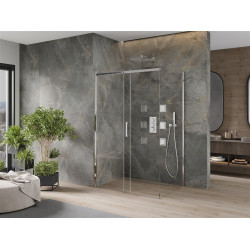 Mexen Omega Zuhanykabin Toló ajtóval    120 x 100 cm,  átlátszó üveg, króm - 825-120-100-01-0 Toló ajtós