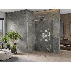 Mexen Omega Zuhanykabin Toló ajtóval    120 x 100 cm,  átlátszó üveg, króm - 825-120-100-01-0 Toló ajtós