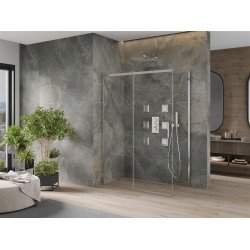 Mexen Omega Zuhanykabin Toló ajtóval    130 x 70 cm,  átlátszó üveg, króm - 825-130-070-01-0 Toló ajtós Toló ajtós 406594 Mexen